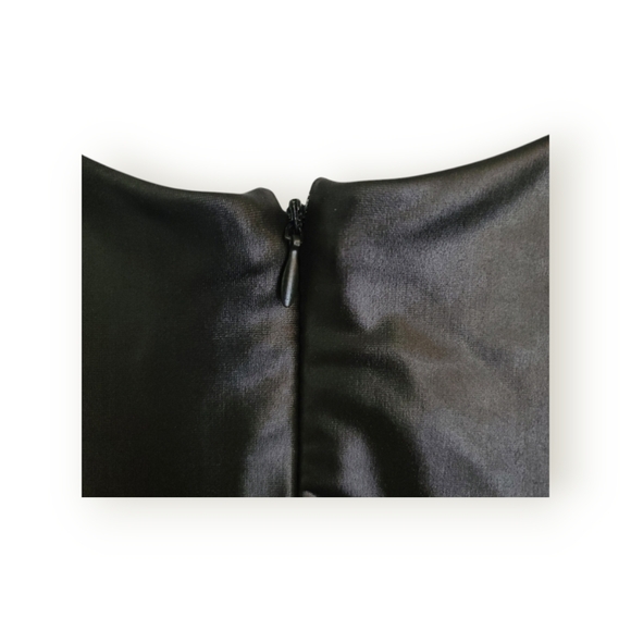 Plus Size Wet-Look Little Black Dress - Picture 7 of 9